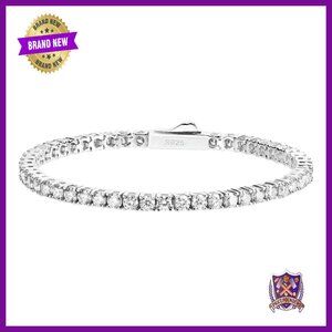 Moissanite Tennis Bracelet 18K Gold Plated Sterling Silver 3.25cttw